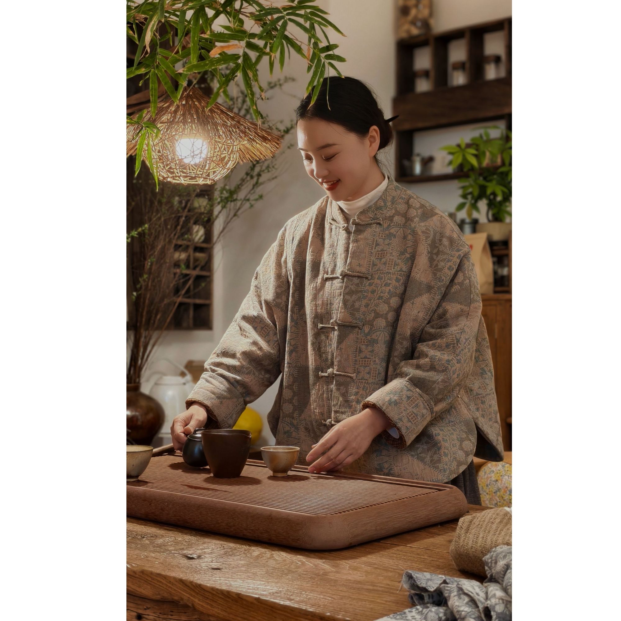 《依旧.朴时如故》色织棉麻手工盘扣棉花棉服