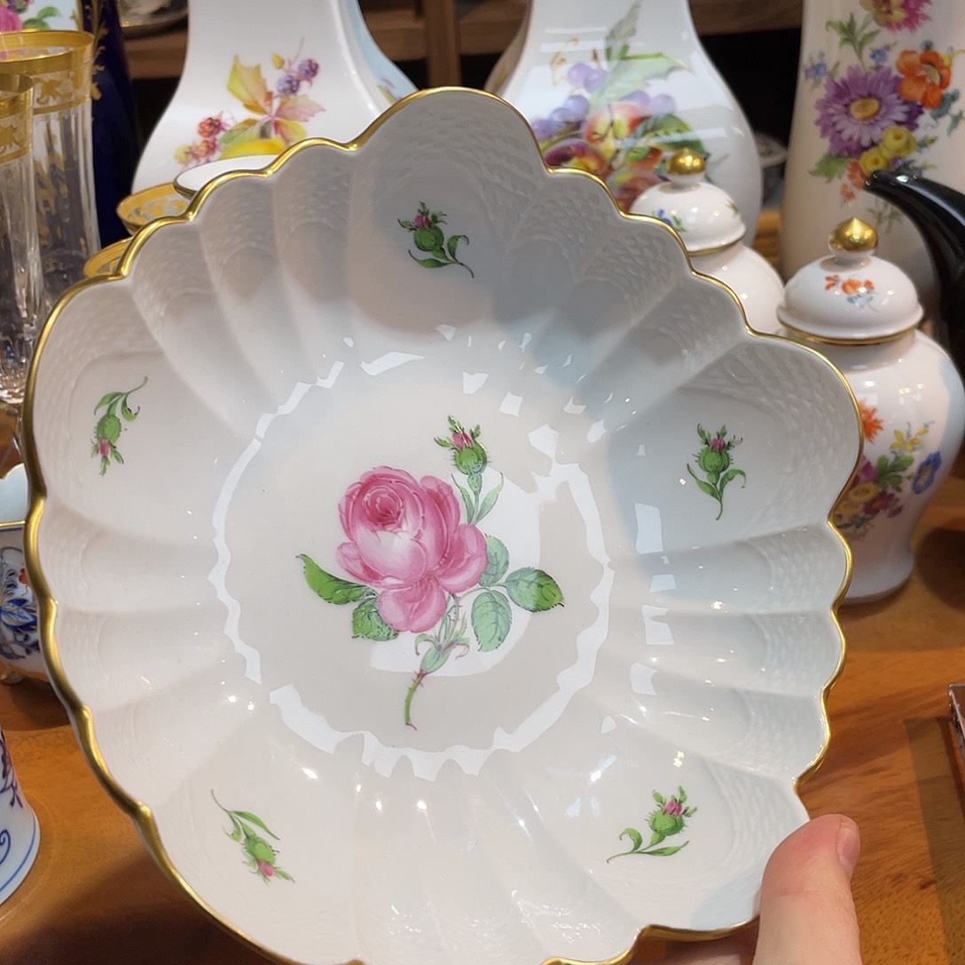 瓷片中古一等红玫瑰五角