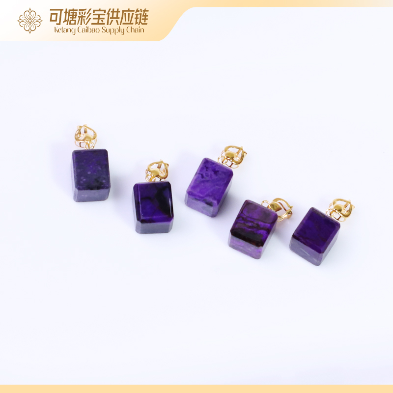 南非舒俱来 18K金 丝绒皇家紫 舒俱来方糖吊坠 多样性发一件
