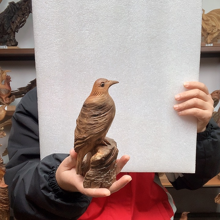 松木木*琥珀木小鸟摆件