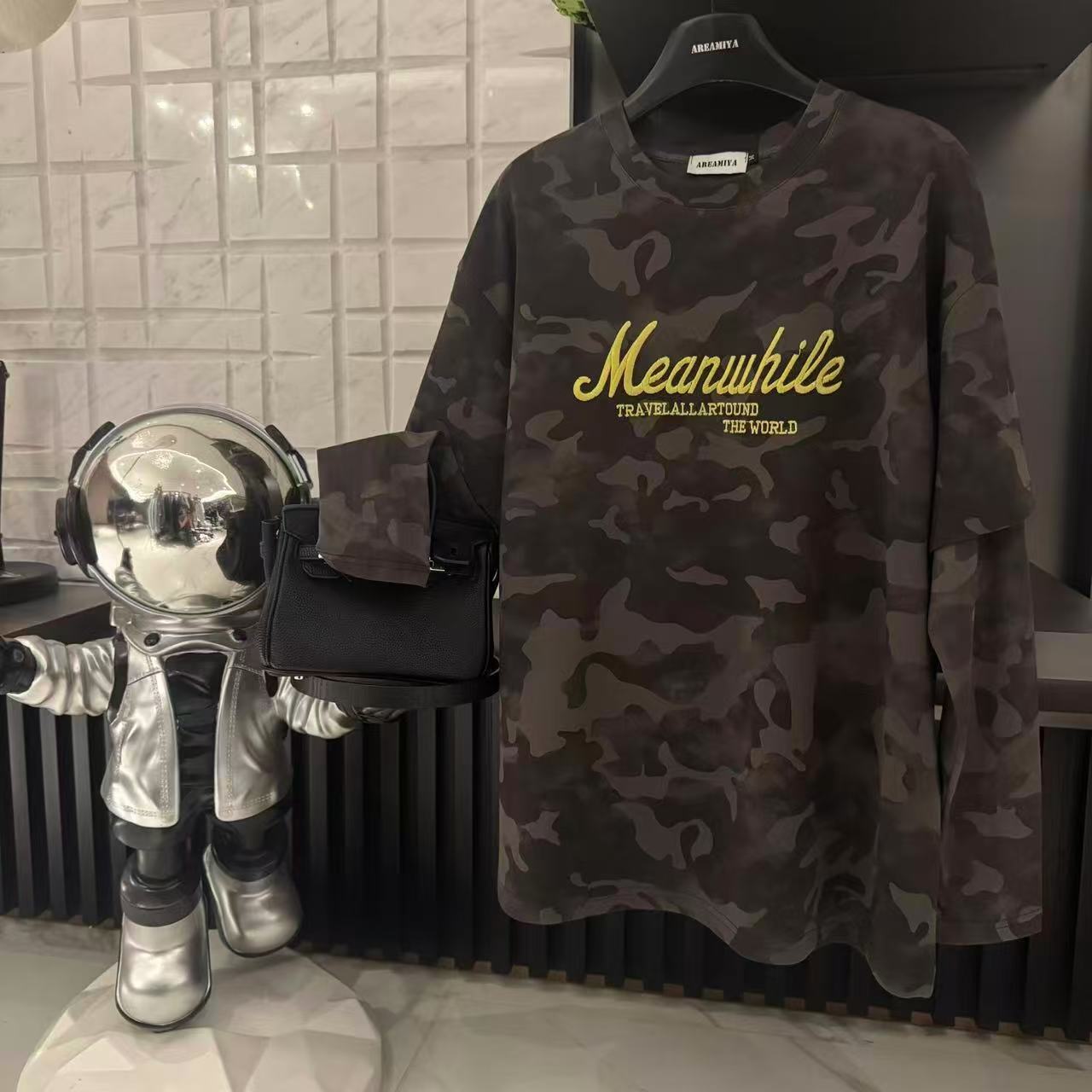 【金语迷彩】初秋时尚圆领字母长袖T恤CP415