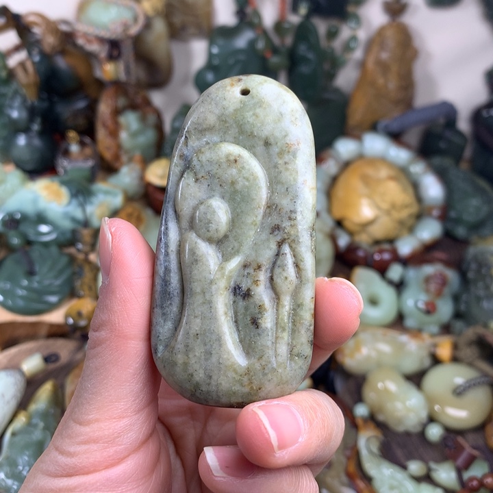 岫岩河磨玉（透闪石质玉）吊坠未镶嵌