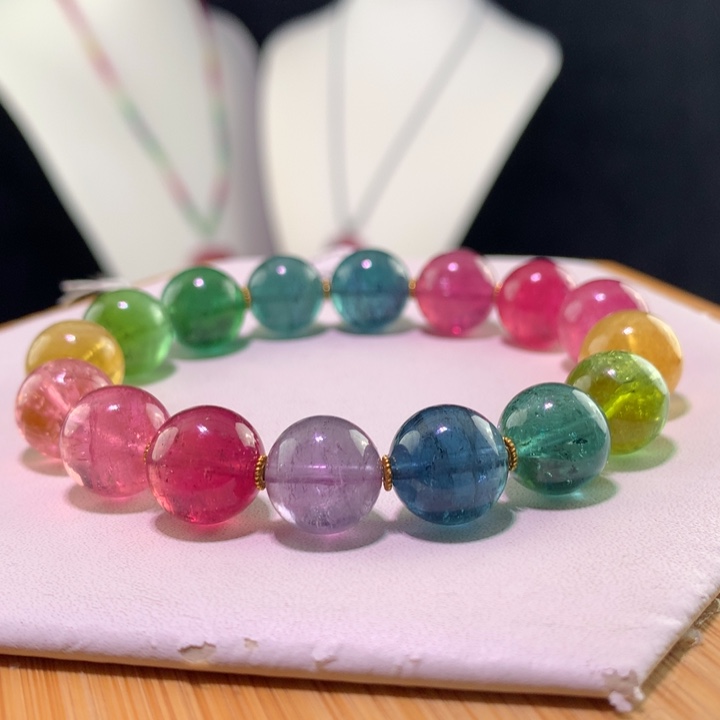 双色碧玺手链未镶嵌