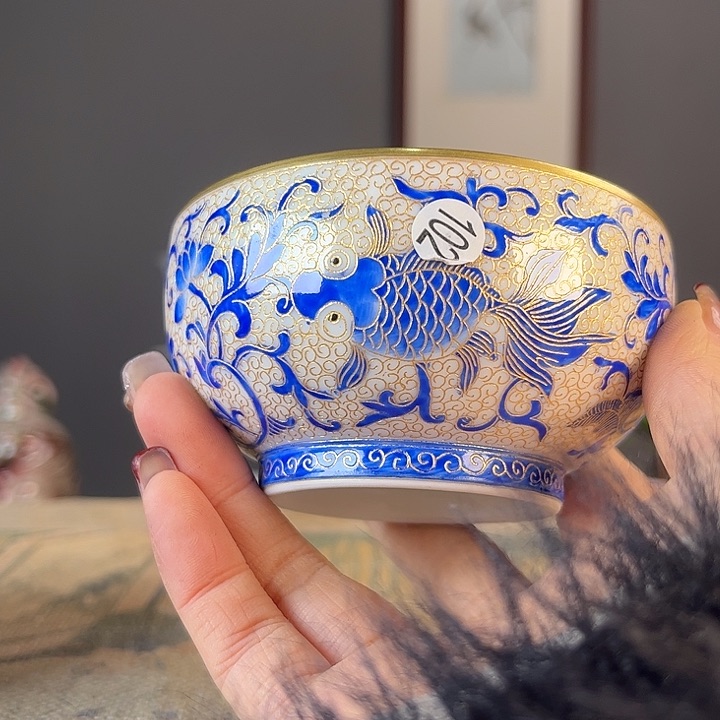 摆件高****9景德柴烧茶杯多人