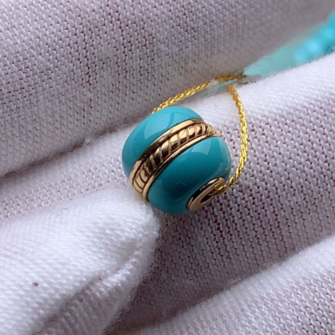 绿松石珠宝奇石18K金镶嵌