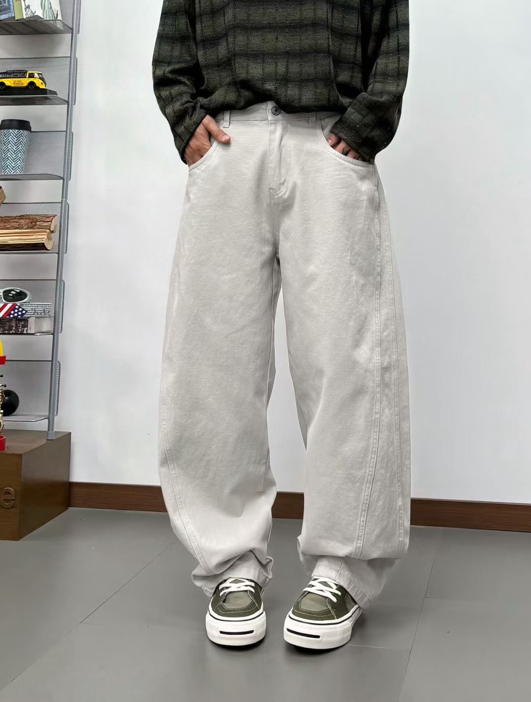 【小瑞服饰】秋季水洗立体剪裁纯色休闲牛仔裤直筒裤