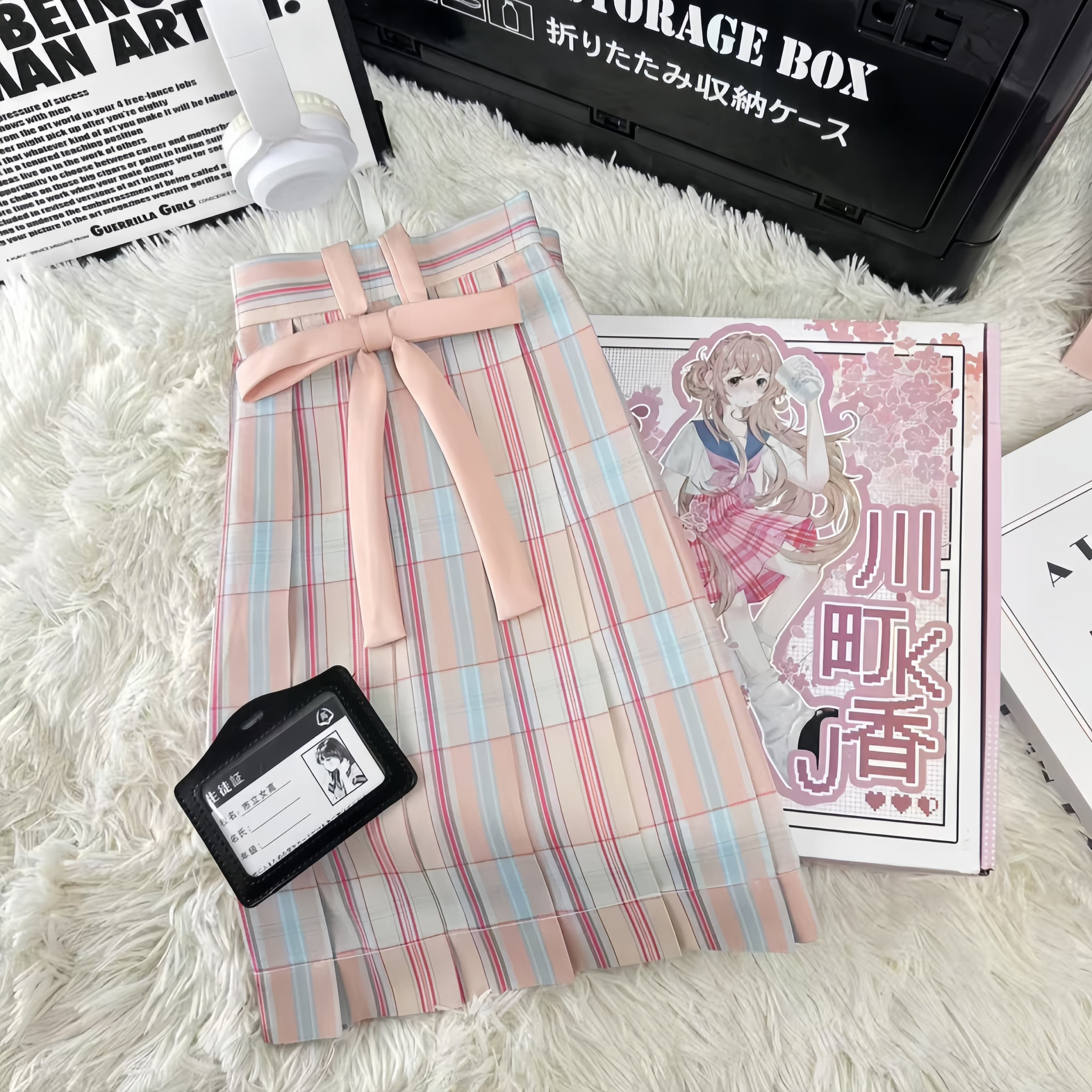 川町香【荔海盐甜】马卡龙配色原创jk学生格裙百褶裙学院短半身裙