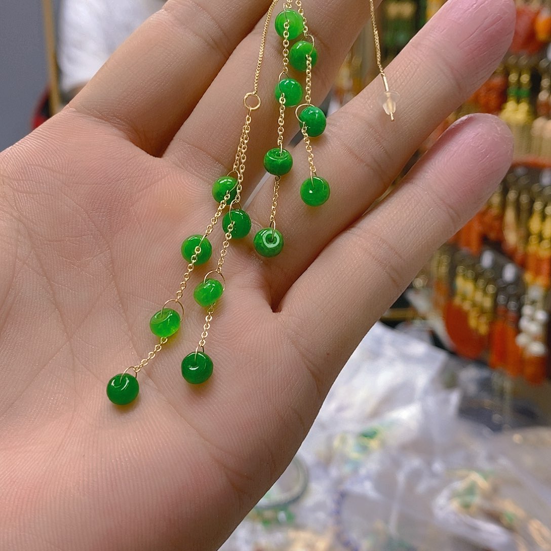 翡翠合金耳饰翡翠