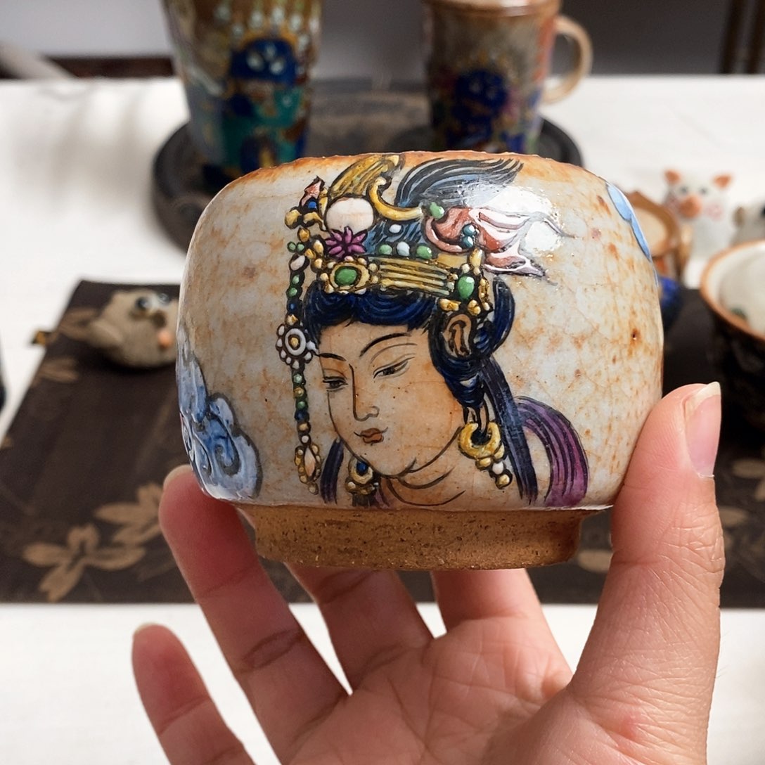 纳*手工手绘瑕福利杯杯杯