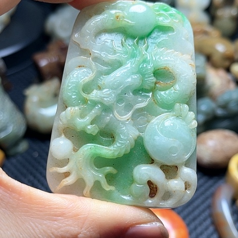 白玉菩提吊坠摆件