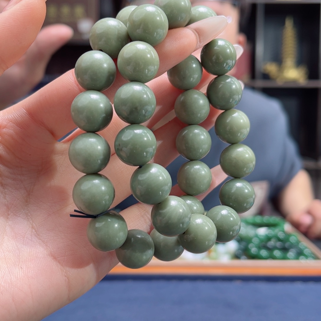 【闪购商品】和田玉手链未镶嵌豆青14