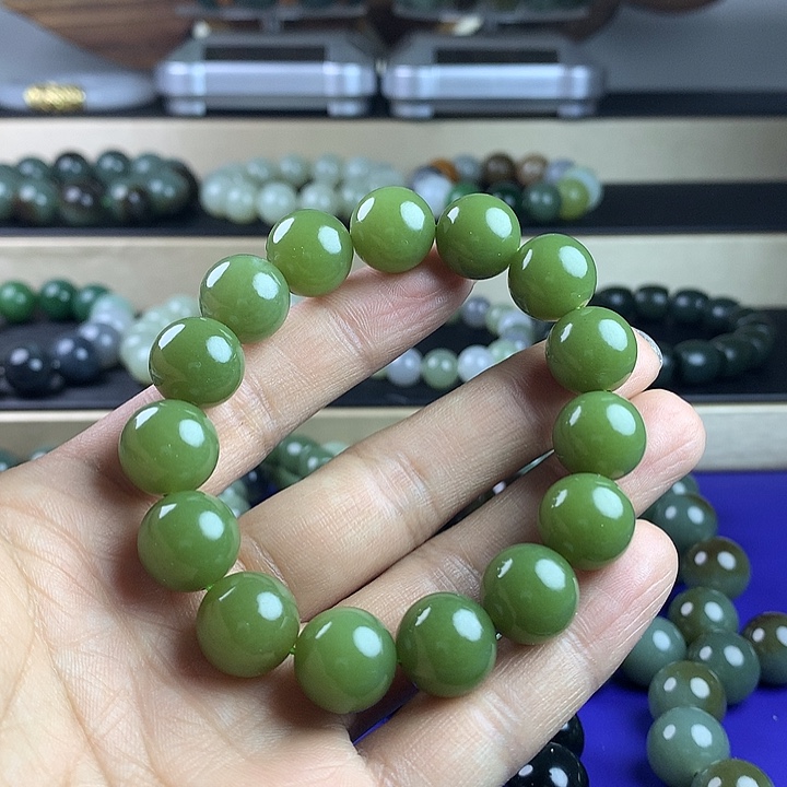 和田玉手串未镶嵌奋*