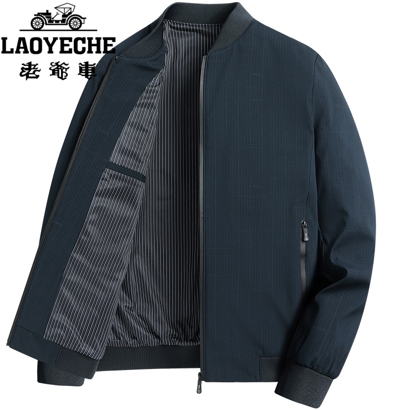 老爷车男士外套爆款秋冬季黑色商务宽松休闲高端中年