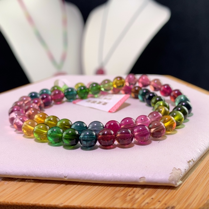 双色碧玺手链未镶嵌