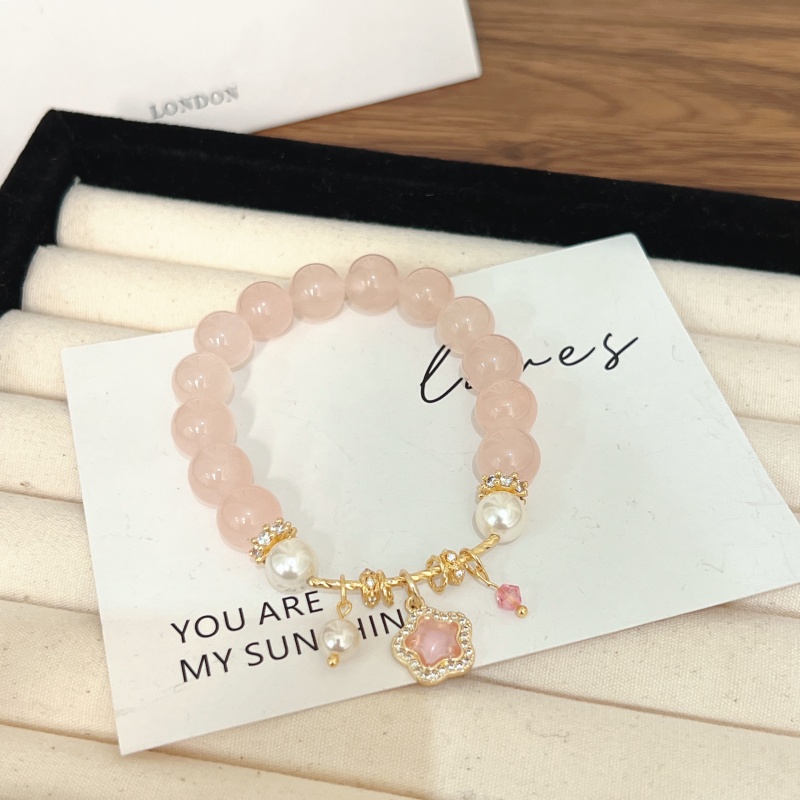 X652[心你 ]西柚粉星星华子贝珠手链高端轻奢手串多样性发一