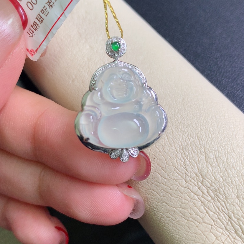 【闪购商品】翡翠颈饰18K金镶嵌佛公