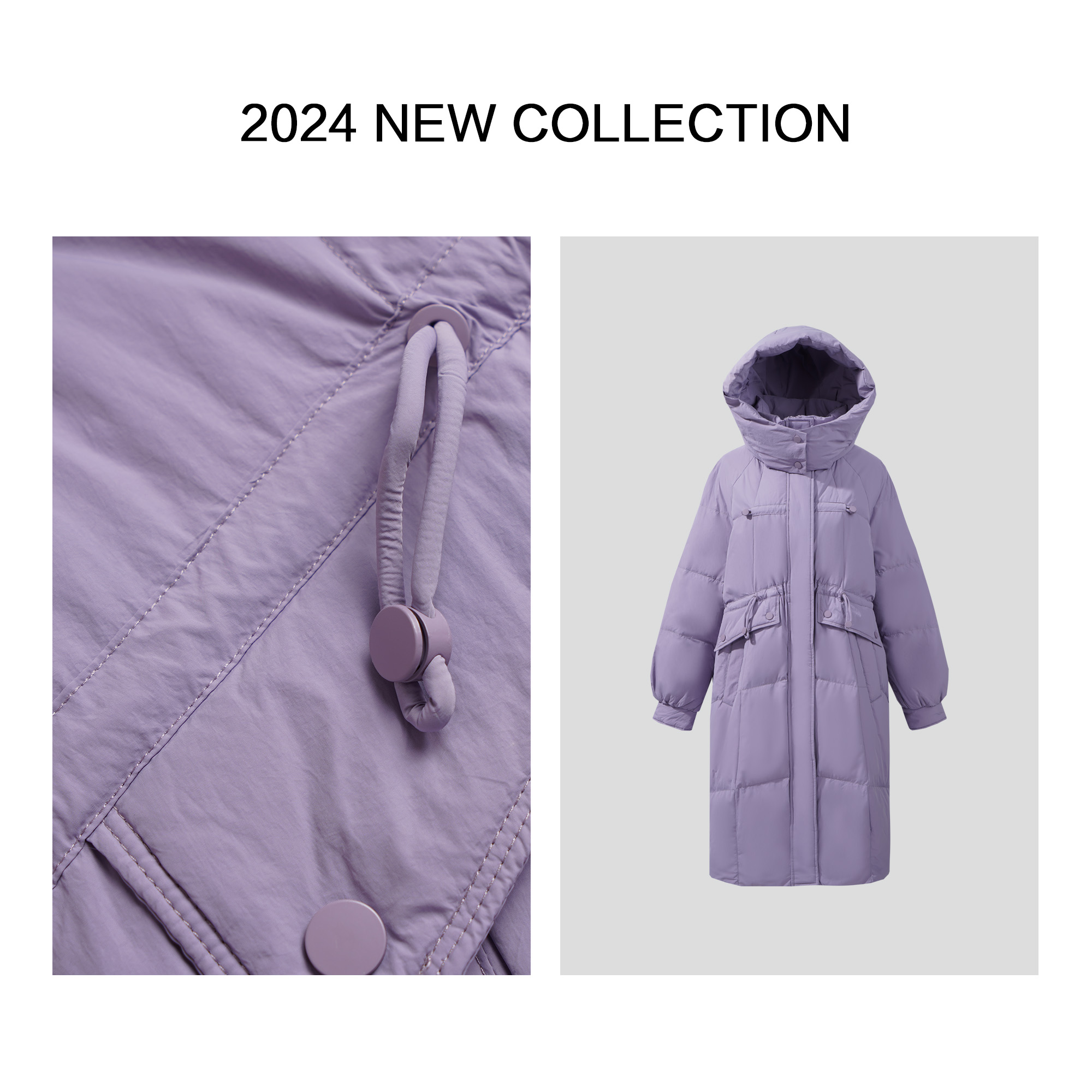 【小依专享】Y3358021 女士连帽中长款羽绒服-8021