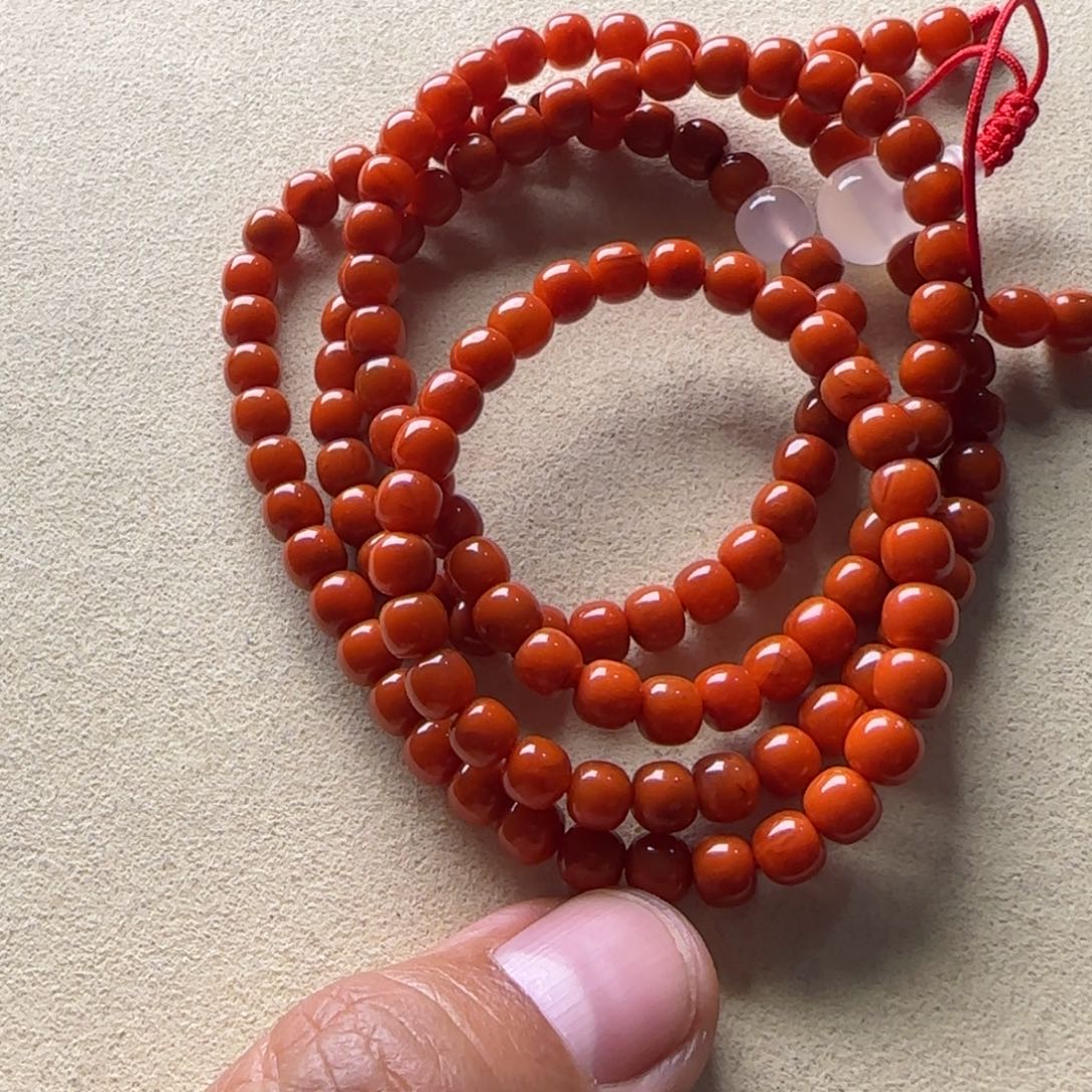 南红玛瑙手链未镶嵌冷水河5.6mm老型珠