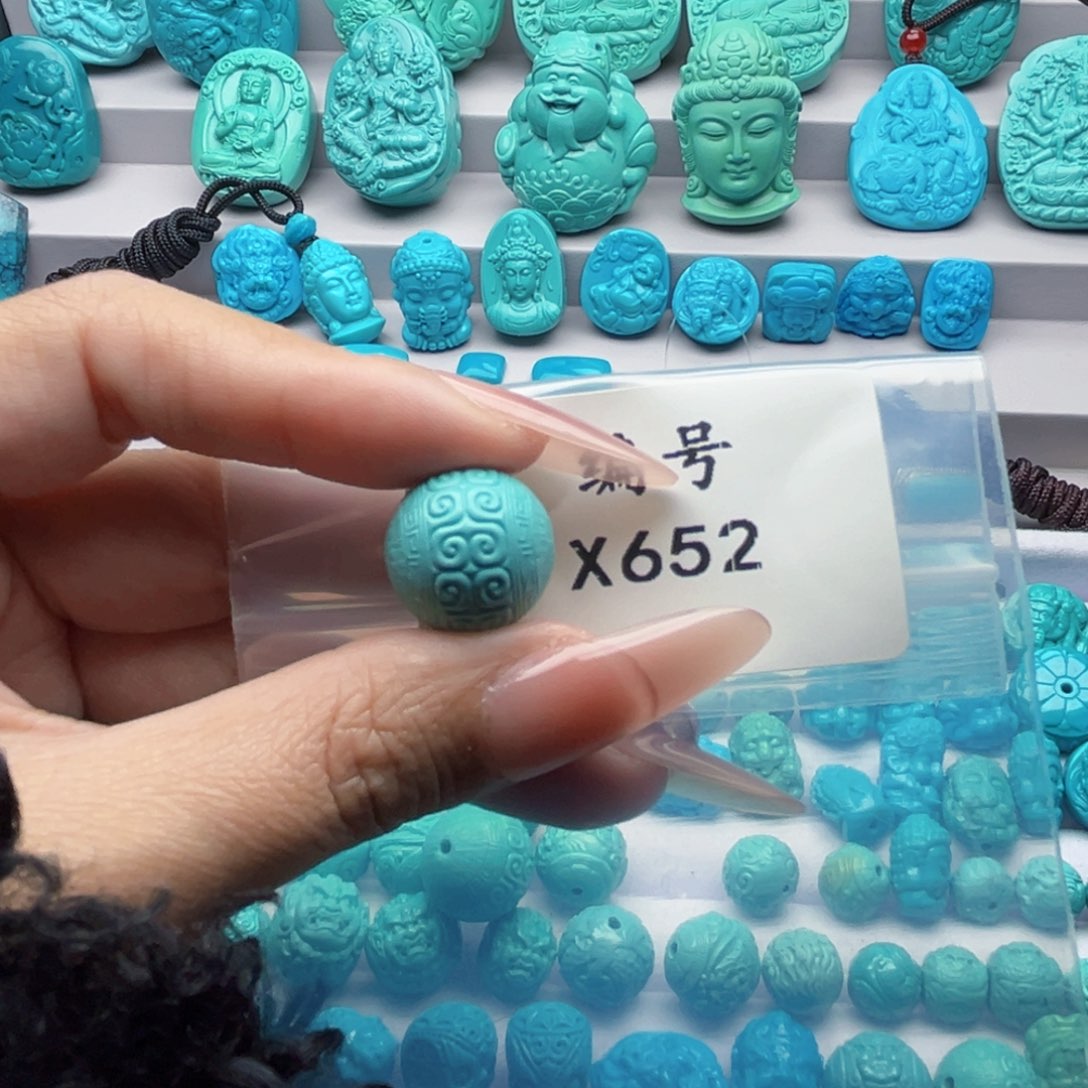 绿松石雕刻未镶嵌追****由