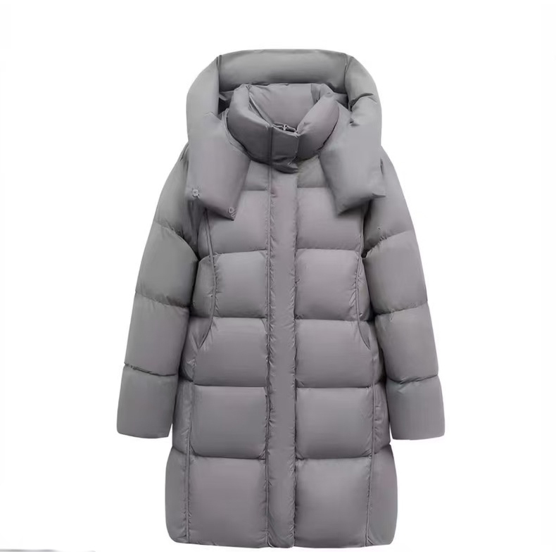 2025年新款羽绒服女中长款韩版时尚连帽泡芙百搭白鸭绒外套潮1