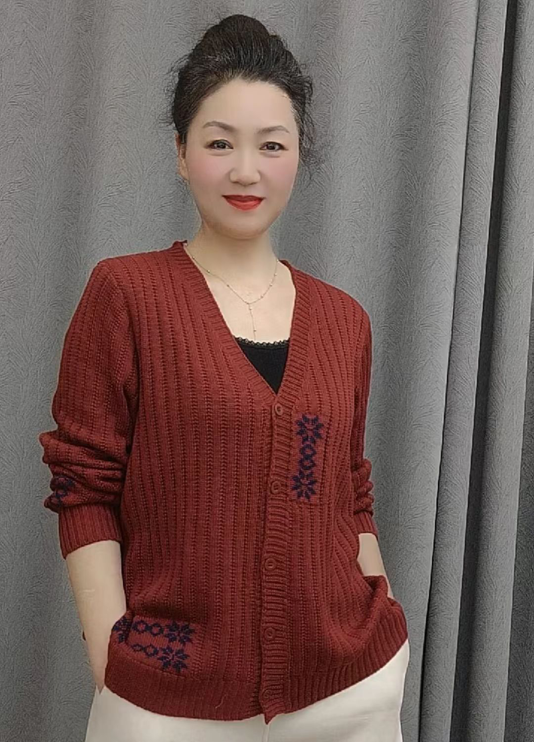 春季新款棉质毛衣开衫