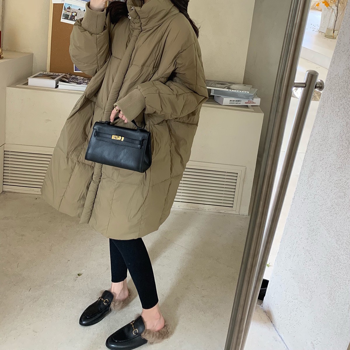 羽绒棉服女冬中长款大码宽松棉衣韩版加厚复古棉袄过膝简约外套潮