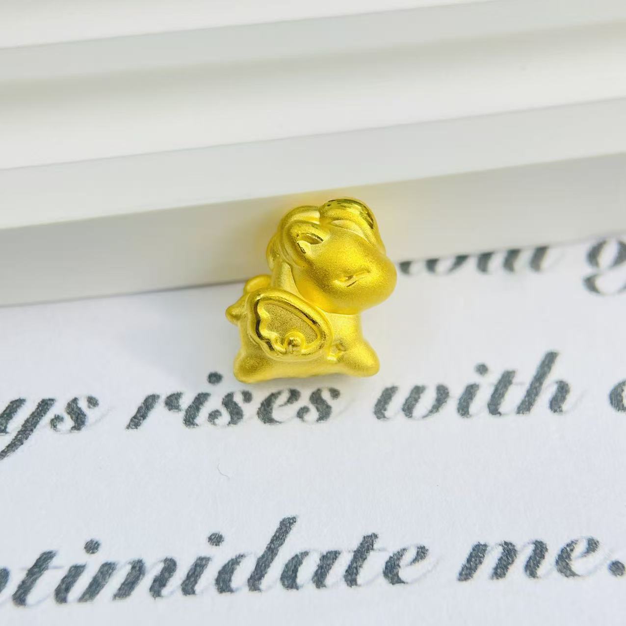 辉通黄金足金999可爱小飞马通孔配件DP3076-0980