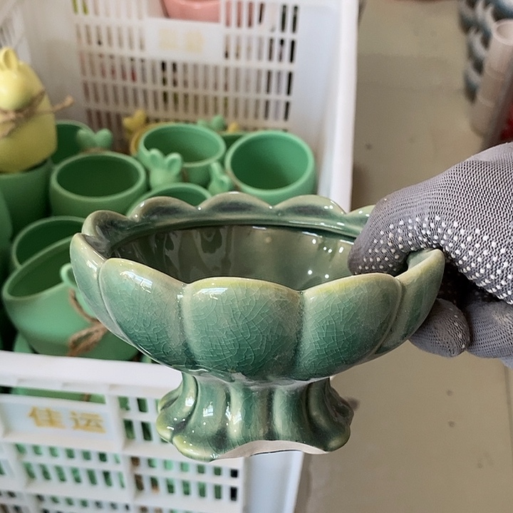 陶盆有孔 磕碰窑裂不修补 介意勿拍外高 8外口14