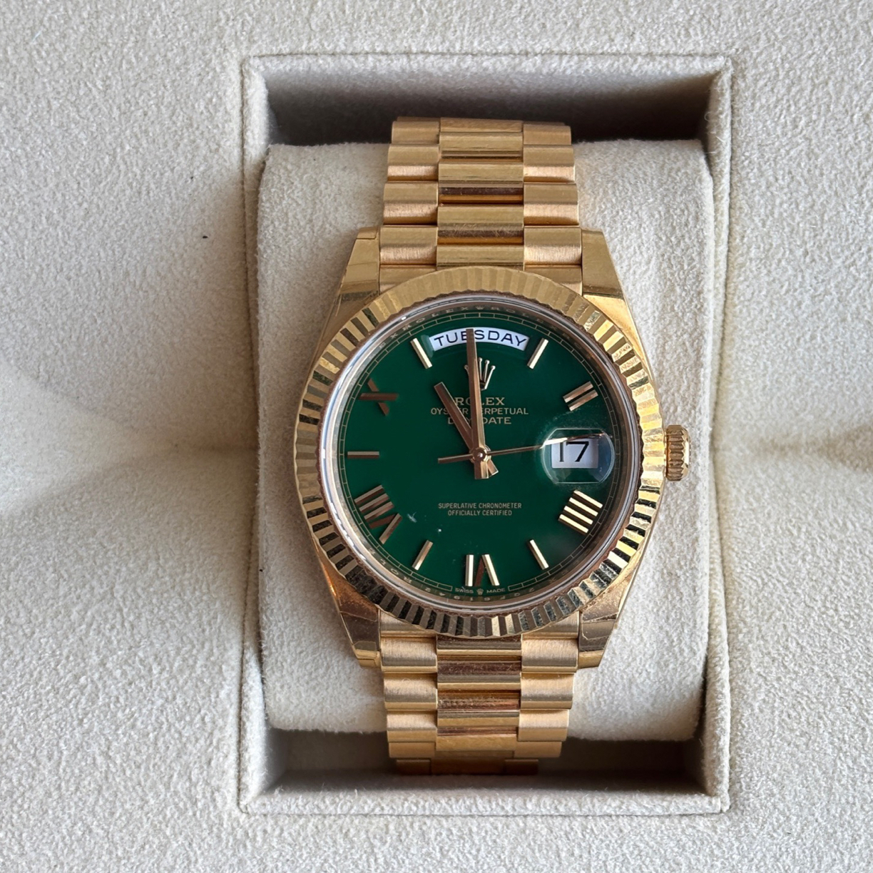 99新 Rolex/劳力士 228238 赌桌绿 24年全套全长
