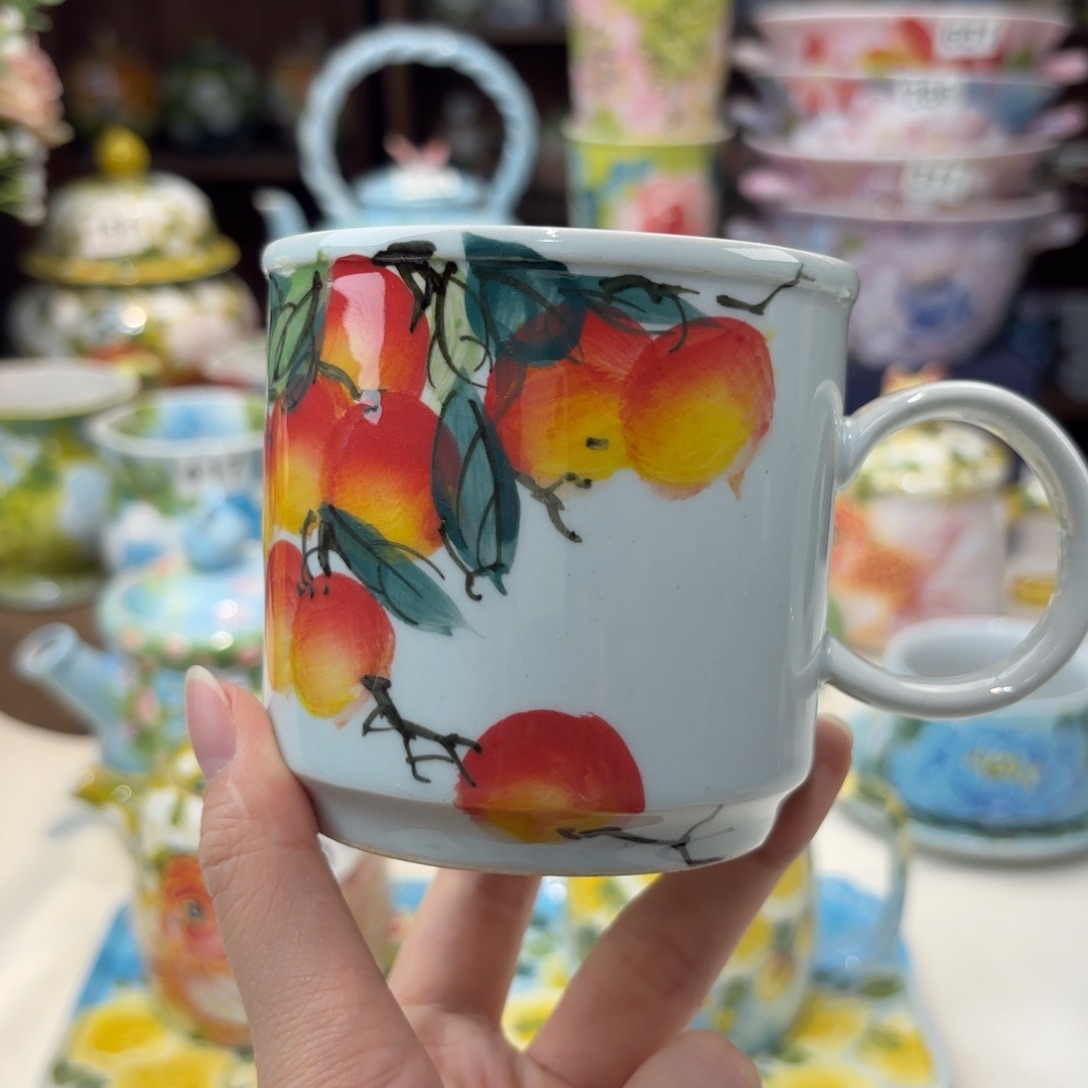 瓷片景德镇手绘高温釉下彩陶瓷茶具