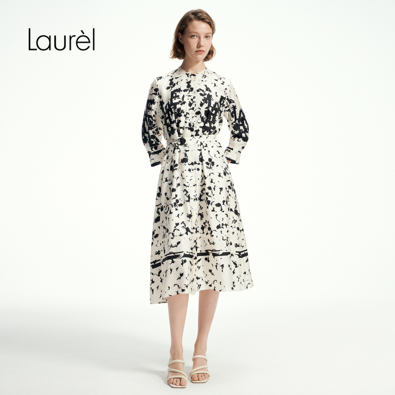 【粉丝专享】Laurel秋新波嬉城市花影真丝连衣裙LWL353Y03200