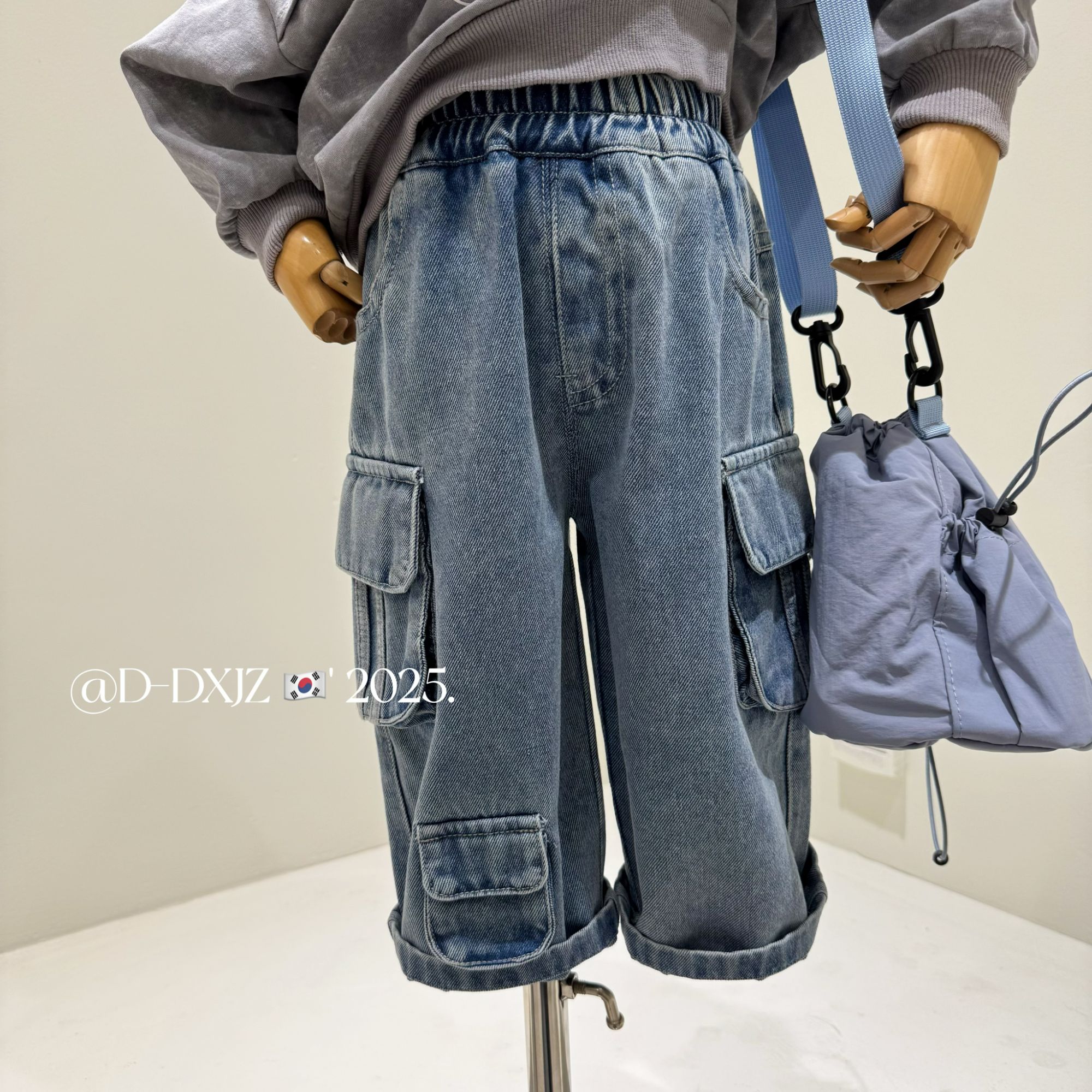 【3月25号大上新】春款儿童韩版时尚百搭男女童可穿口袋牛仔裤75073