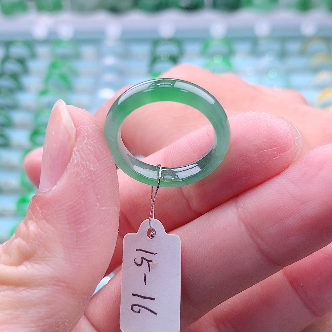 翡翠戒指未镶嵌瑩*缅甸翡翠A货