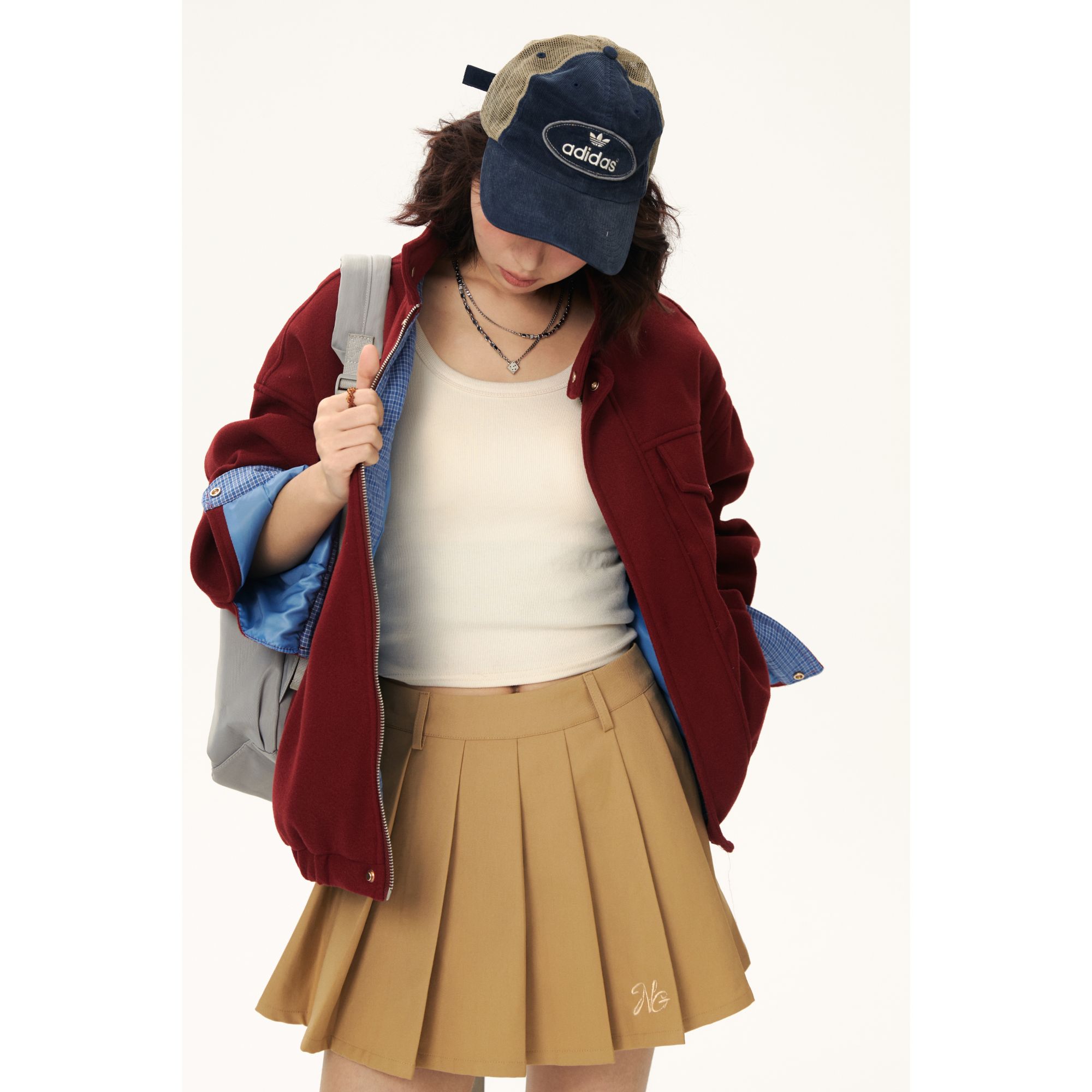 两种身份美式复古巴恩风飞行夹克撞色工装外套短款立领棒球服