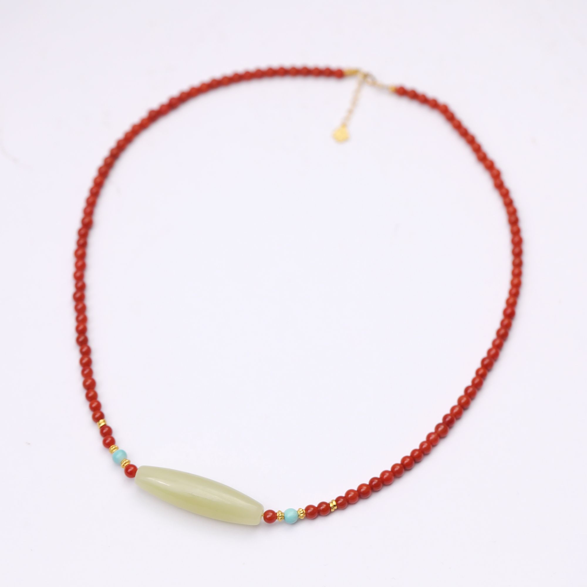 预售新疆和田玉甘黄玉勒子横穿项链RB243245尺寸约mm