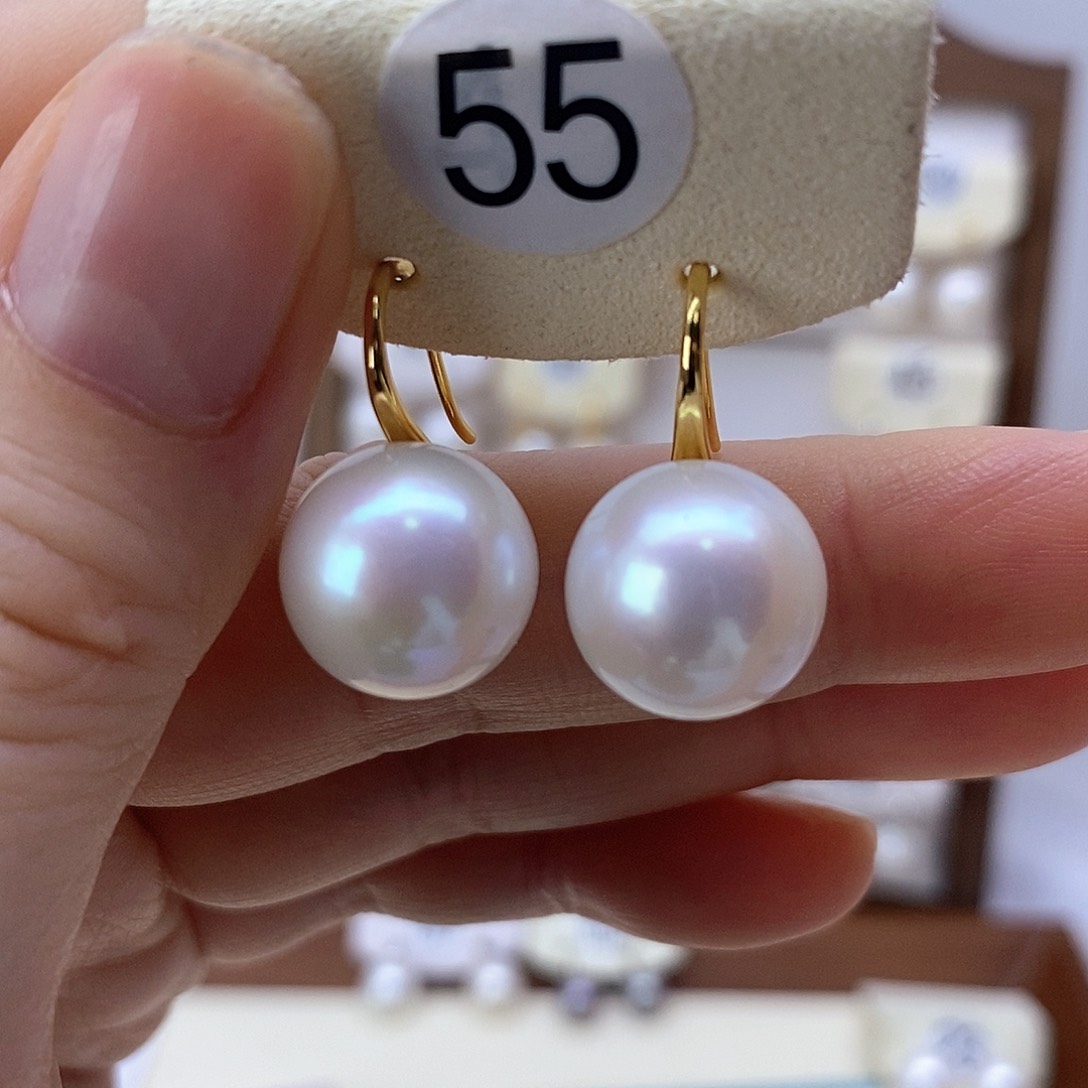 淡水珍珠耳饰银S925镶嵌