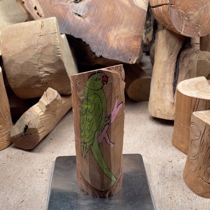 檀香木彩绘老料小块规整料121克浓烈霸道奶药香十足凉韵