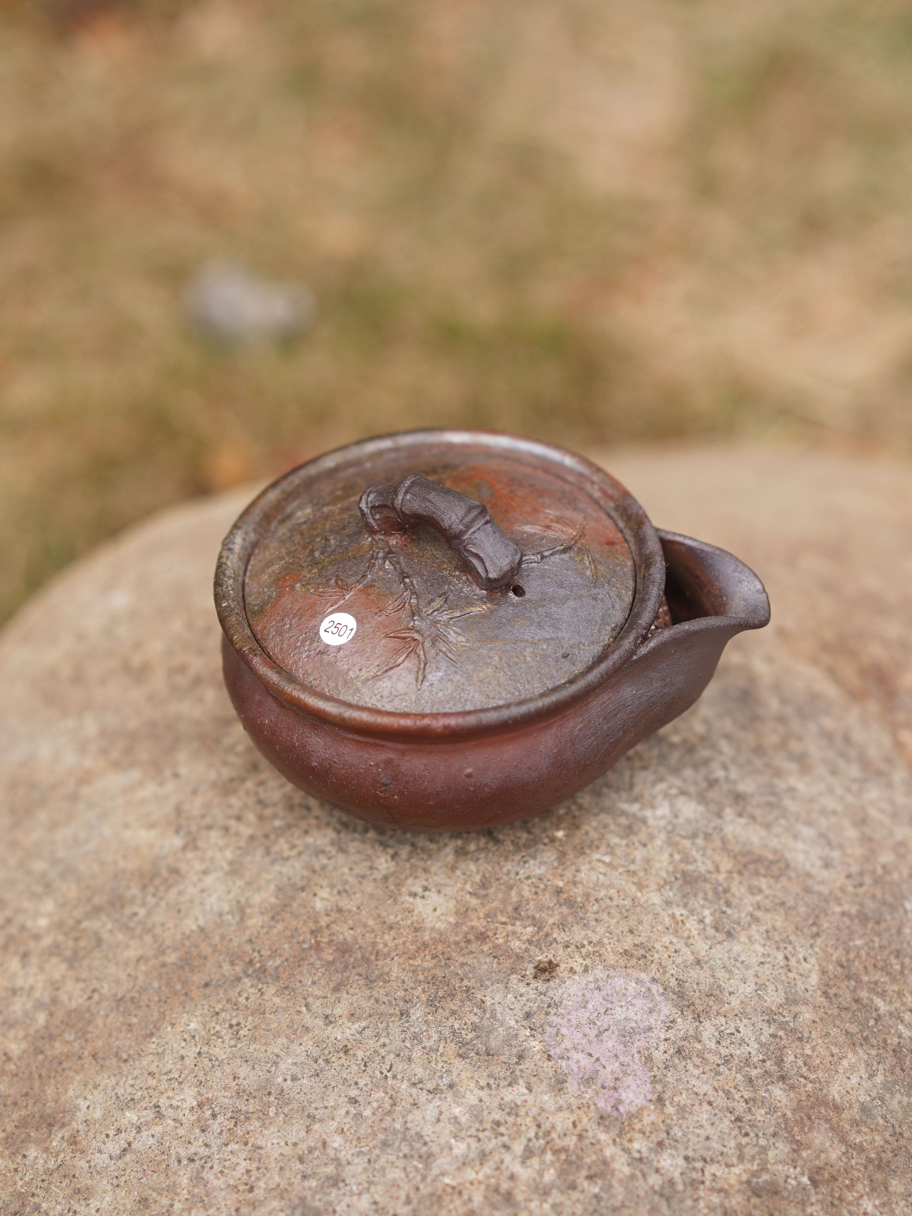 伊禾集物 日本备前烧手工匠人冈部享宪 竹节 宝瓶 茶壶 2501#