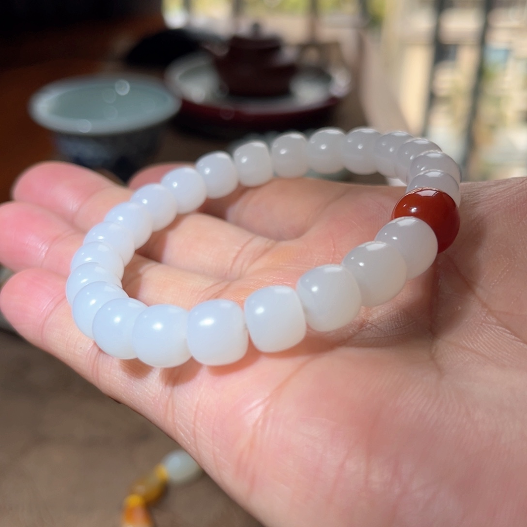 和田玉和田玉手串未镶嵌缘*