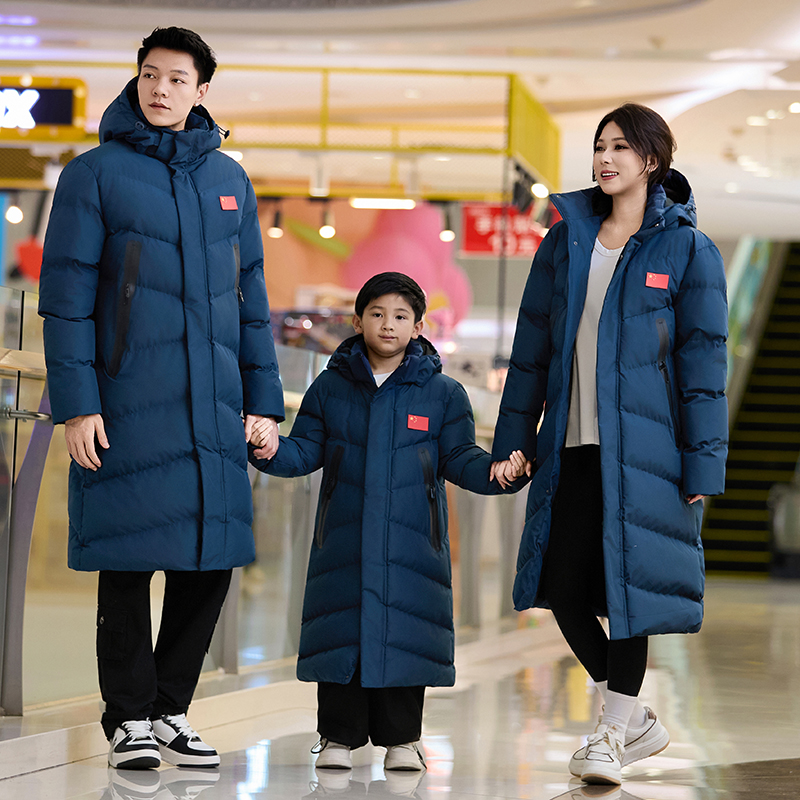 立领保暖长款厚款成人运动棉衣休闲大衣时尚情侣棉袄体育生训练服