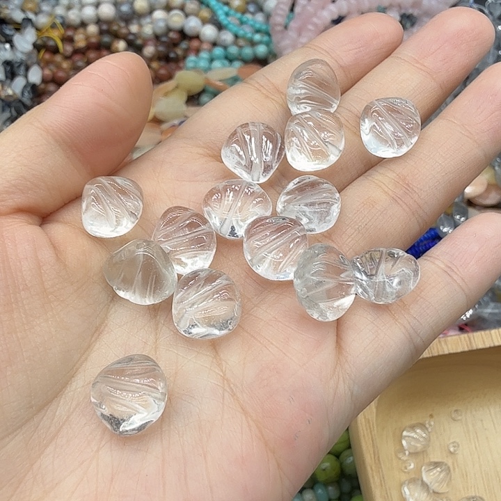 未镶嵌水晶珠宝半成品卡12白水晶扇形4颗