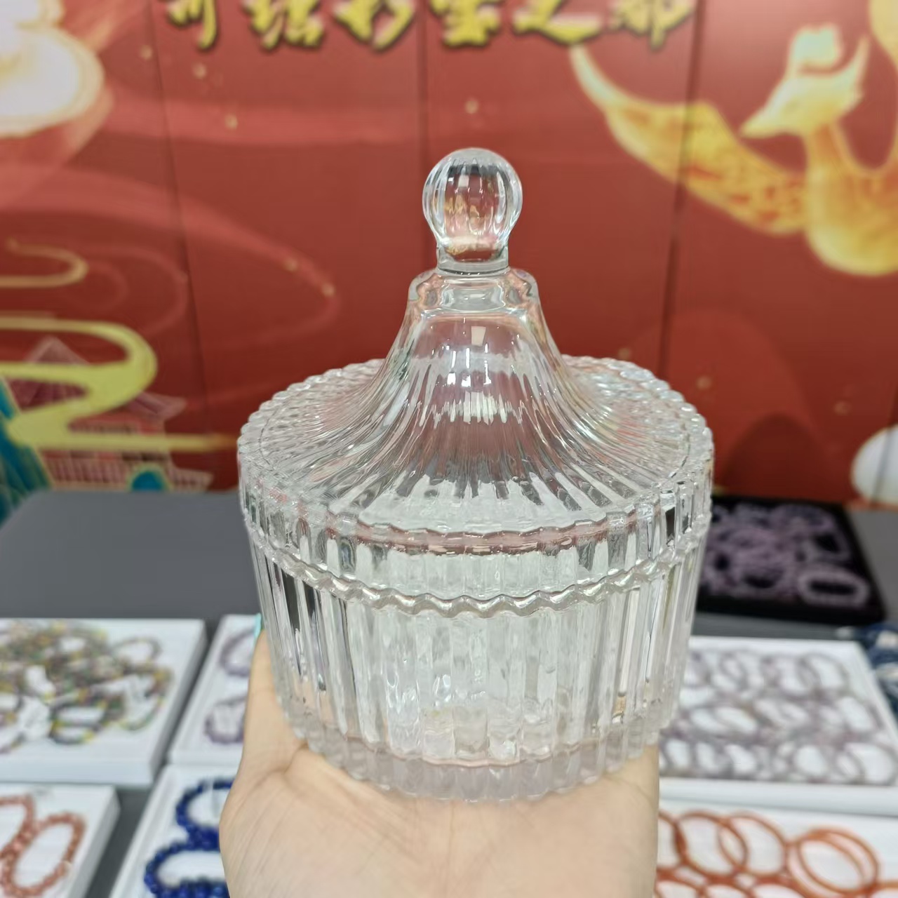 天然巴西原矿白水晶消磁石与玻璃碗（多样性发一）SYZB-096