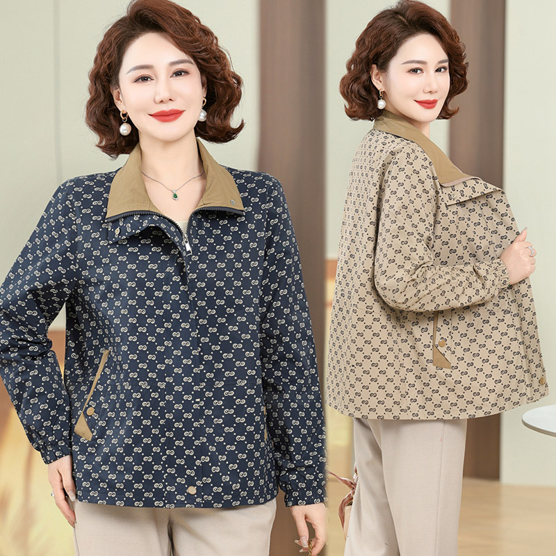 妈妈装秋装外套中老年女装中年时尚洋气上衣阔太太时髦服装气质装