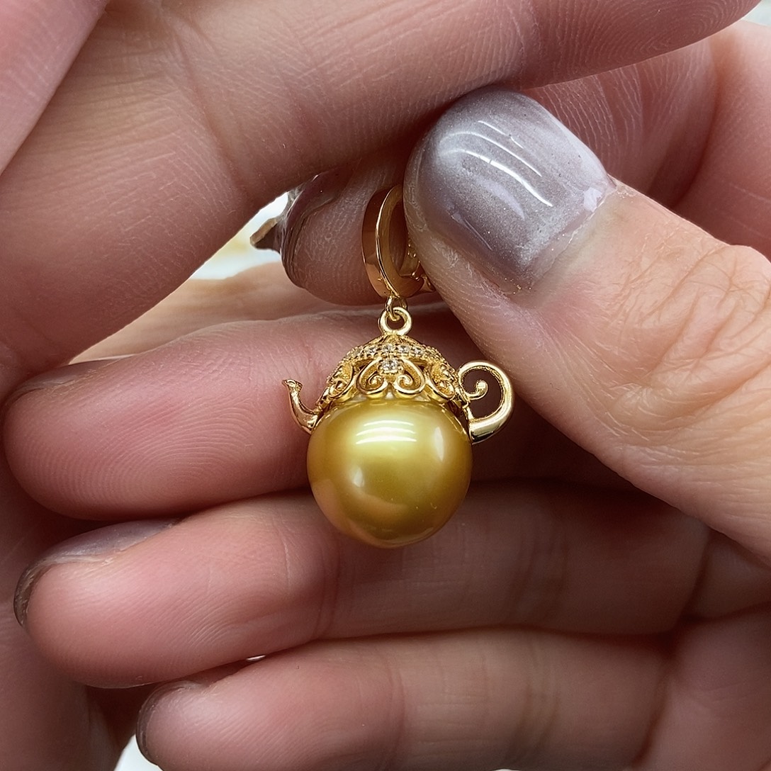 海水珍珠吊坠(不含链)银S925镶嵌