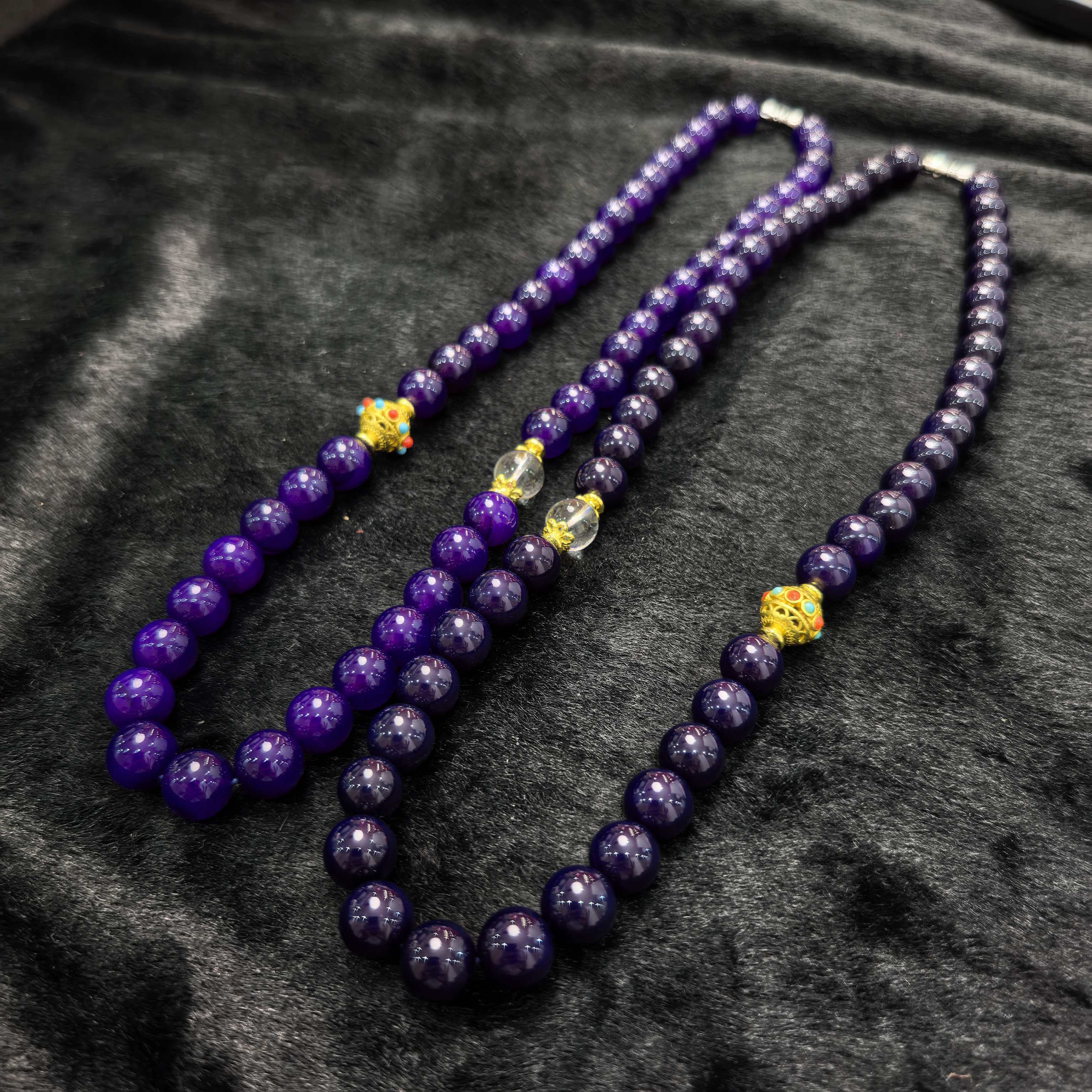 S7361【东齐珠宝】九曲玄晶紫醇玛瑙紫项链-多样性发货只发一件