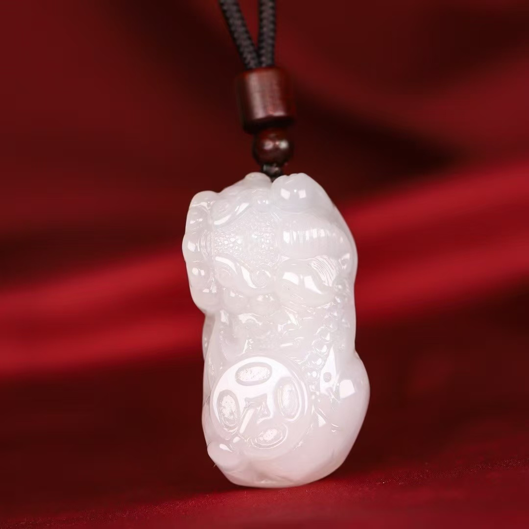 Y08新疆天然玉石貔貅吊坠男女评率款玉石颈饰挂件国风玉坠百搭款