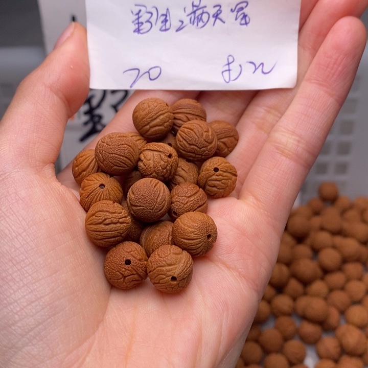 手串桃核11mm左右野生满天星20颗（打孔）