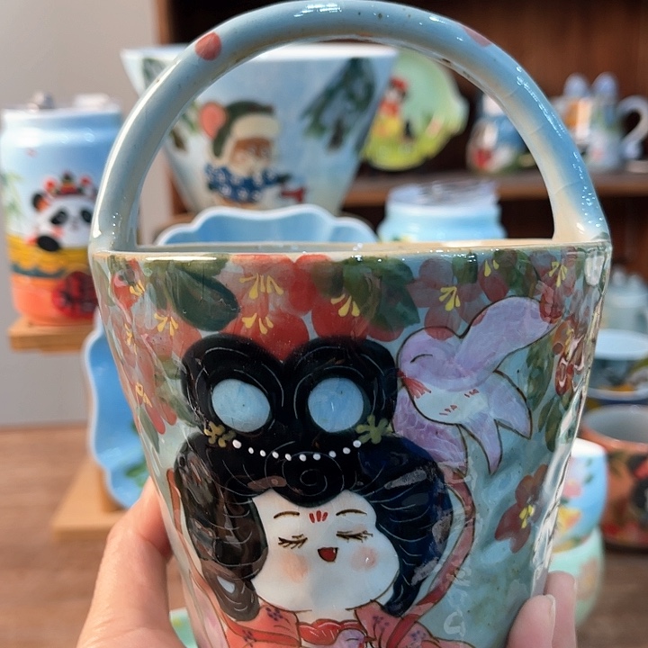 陶霜景德镇釉下手绘陶瓷 