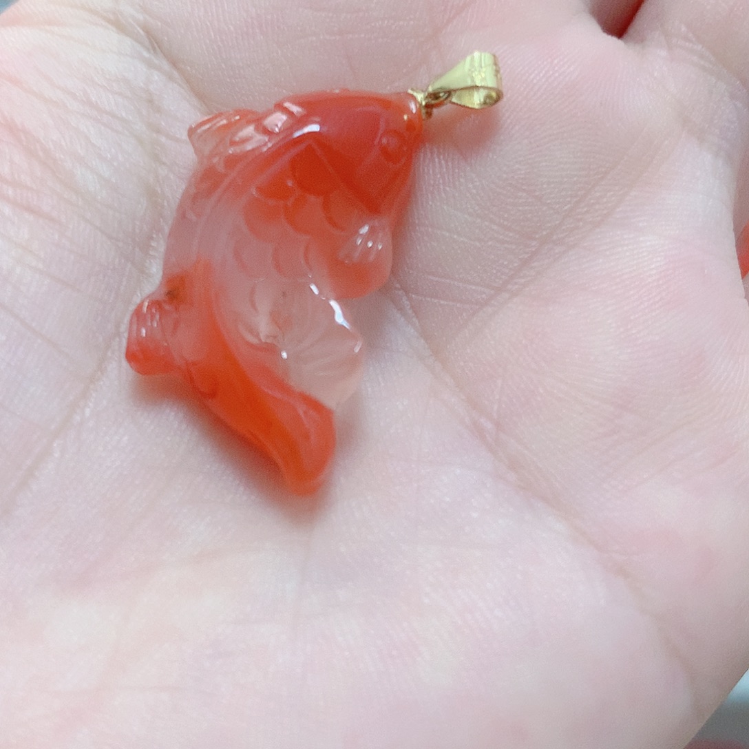 南红玛瑙银S925镶嵌吊坠(不含链)