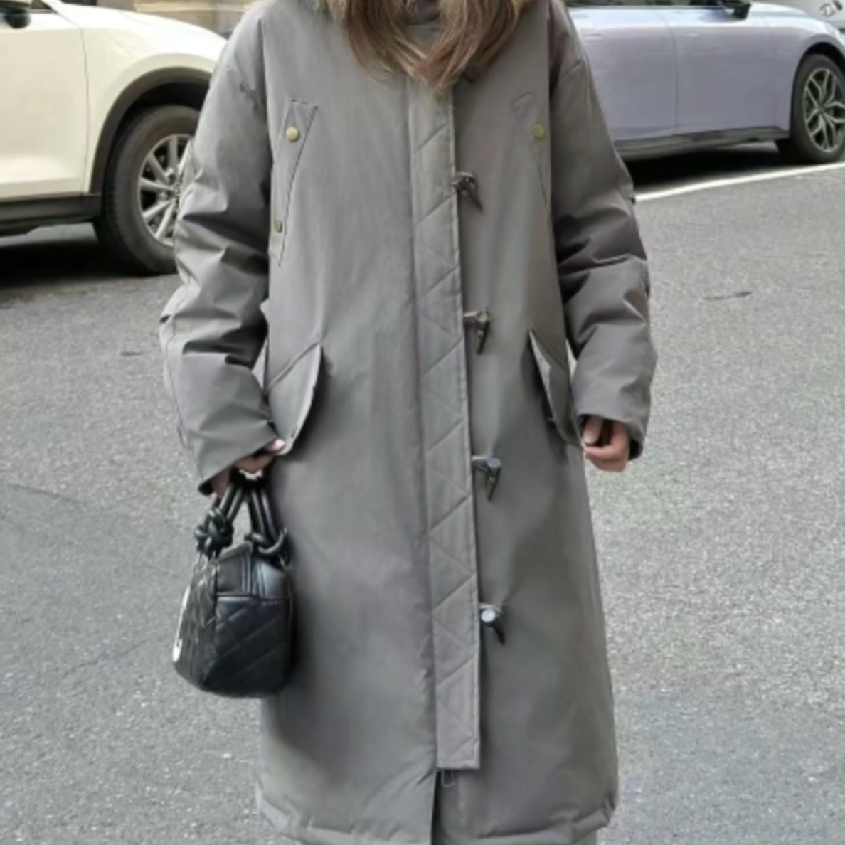 一等品女牛角扣合格品长款休闲百搭秋冬女款